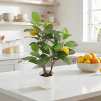 JWS3898 Realistische Mini Kunstmatige Citroenboom 50cm Gepotte Kunststof Ecologische Kunstfruitplant Keuken Eettafel Restaurant