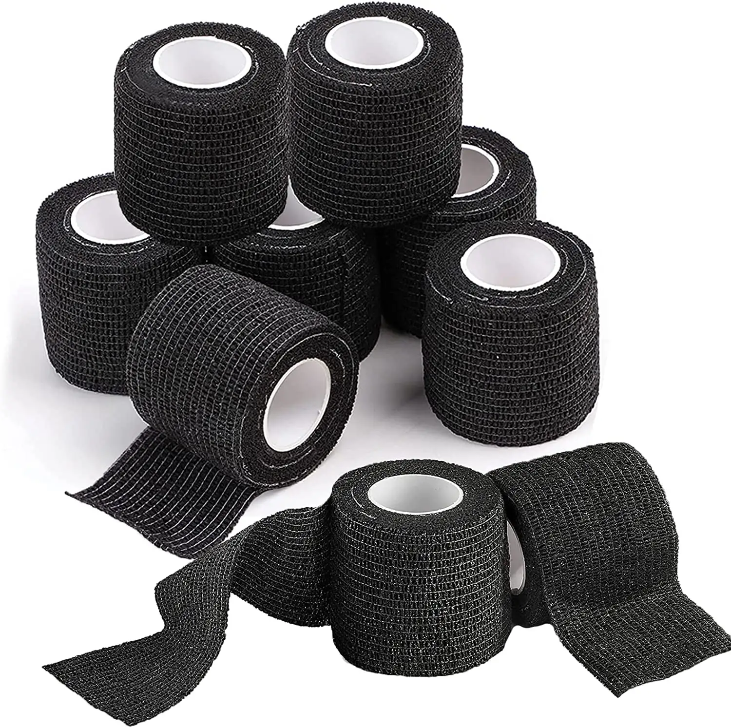 Custom Durable Eco-Friendly Viscoelastic Disposable Grip Cover Black bandage wrap for tattoo machine