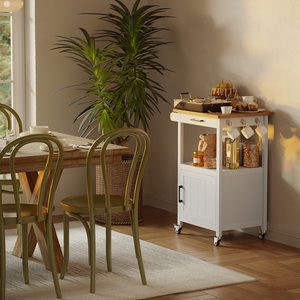 Chariot de cuisine roulant en bois SENYU avec tiroir et roulettes, petit meuble de rangement pour bar à café domestique, étagère pour cuisine - Product Image 5