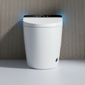 WC intelligent de luxe sans réservoir à panneau noir, à chasse automatique, à fixation au sol, avec siphon en S allongé, nouvelle arrivée 2026, haute qualité - Product Image 4