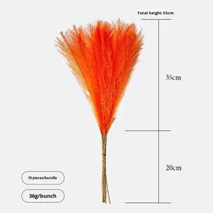 Herbe de roseau artificielle au sol pour la décoration de salon de mariage Ornements de plantes vertes multiples - Product Image 4