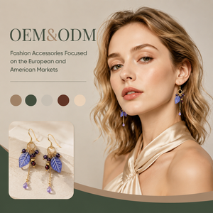 Lote al por mayor de pendientes colgantes personalizados con borlas de hojas, imitación de oro, cristal, amatista sintética, estilo bohemio, joyería hipoalergénica para mujer - Product Image 1