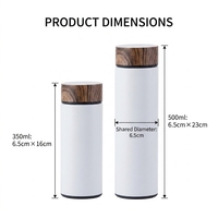 Bouteille isotherme vintage en acier inoxydable écologique avec infuseur à thé, thermos 12oz 17oz, bouteille d'eau cadeau pour cadeau d'entreprise