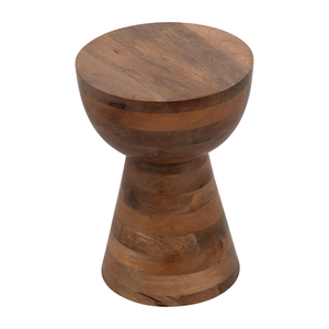 Tavolino Rotondo in Legno Lucidato, Tavolino d'Appoggio Contemporaneo per Piccoli Spazi, Stile Comodino - Product Image 3