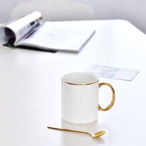 Tazza di ceramica creativa succo di latte tazza di acqua placcato oro nero manico bicchieri coppia di amanti succo di limone tazze trasparenti regali - Product Image 5