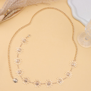 เครื่องประดับทองคำแบบคาดเอวสไตล์ยุโรปอเมริกัน ลายดาว  วัสดุโลหะผสมสังกะสี เหมาะสำหรับงานปาร์ตี้ ฮิปฮอป - Product Image 4