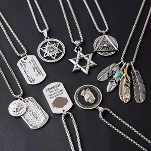 Collier Hip-hop en Acier Titane Tendance Style Métallique pour Hommes, Pendentif Polyvalent pour Club, Longue Chaîne de Pull - Product Image 5