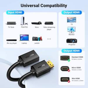 <span class=keywords><strong>Cable</strong></span> Extensor <span class=keywords><strong>HDMI</strong></span> 4K UGREEN, Adaptador Macho a Hembra, Compatible con Roku TV Stick, PS5, PS4, Xbox, Laptop, PC, <span class=keywords><strong>Nintendo</strong></span> <span class=keywords><strong>Switch</strong></span> - Product Image 3