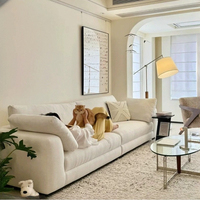 Modernes Sofa aus Leinenstoff, übergroße 3-Sitzer-Eckcouch mit abnehmbaren Kissen für das Wohnzimmer