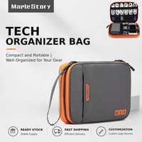 Sac de rangement électronique double couche en gros pour voyage, étui de rangement pour câbles, chargeurs de tablette, batteries externes et accessoires technologiques