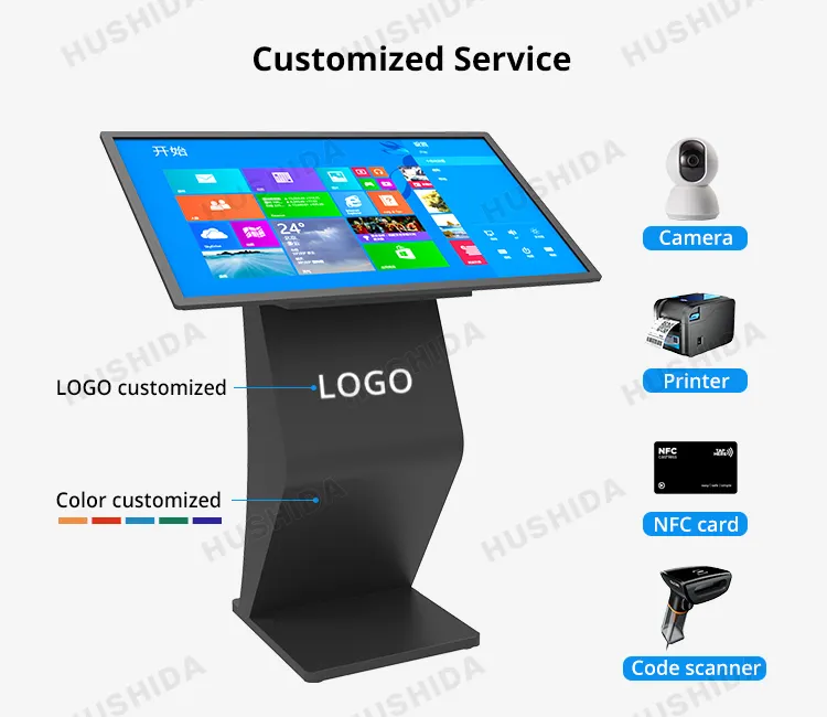 Hushida Android RK3288 Wireless Advertising Display Lcd Screen Floor Stand 32 Inch Digital Signage