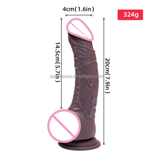 Consolador de mujer personalizado al por mayor piel real silicona líquida dildo amante consolador clásico 7,9 pulgadas - Product Image 6