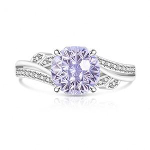 Anillos de Boda de Lujo Ligero, Plateados en Plata, con Corte Rosa, Diamante de Alto Contenido de Carbono, Diseño Dulce y Elegante, Joyería para Mujer - Product Image 6