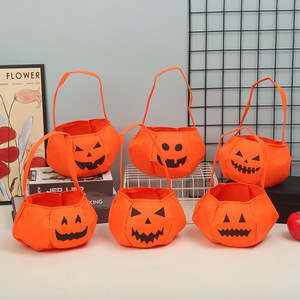 Bolsa de Calabaza Portátil de Halloween para Niños, Bolsa de Regalo para Dulces, Bolsas de Tela para Disfraces de Halloween - Product Image 1