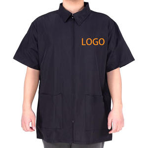Bajo Moq logotipo personalizado impermeable perro aseo uniforme mascota <span class=keywords><strong>disfraz</strong></span> ropa esteticista uniforme de trabajo chaqueta con cremallera chaqueta de peluquero - Product Image 1