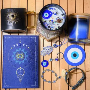 Cera de soja Logotipo personalizado Caja de regalo Paquete Evil Eye decoración del hogar Aroma Lujo Etiqueta privada Velas perfumadas de cristal
