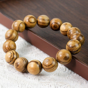 Pulsera de cuentas de oración budistas de madera de agar vietnamita de 15 mm, 15 cuentas, de un solo lazo, para hombres y mujeres, regalo de joyería. - Product Image 3