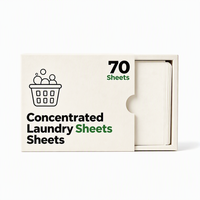 70 feuilles/boîte – Feuilles de lessive biodégradables sans plastique avec détachant, mousse haute et parfum linge frais – Vente en gros
