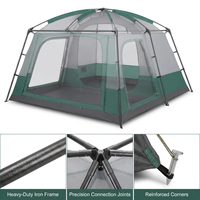 Tente de camping portable pour l'été, randonnée, extérieur, 3-4 personnes, deux chambres, un salon, respirante, ensemble complet, quatre saisons