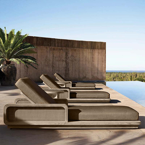 Chaise longue en teck imperméable pour jardin extérieur Chaise longue polyvalente, confortable et durable en teck Chaise de plage pour <span class=keywords><strong>piscine</strong></span> d'hôtel - Product Image 3