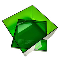 Impression personnalisée de grandes boîtes de rangement carrées de qualité supérieure boîte cube cadeau en acrylique transparent avec couvercles