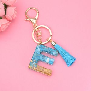 Nouveau bleu gland minimaliste unisexe porte-clés 26 lettres anglaises Style dessin animé alliage métallique et résine époxy pour voiture sac cadeau - Product Image 3