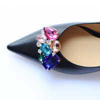 Bling bling multi-couleur verre strass boucles métalliques décorations de chaussures clip de chaussures amovible quincaillerie pour la mariée