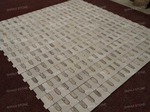 SH STONE <span class=keywords><strong>Mosaico</strong></span> di Lusso in Travertino Bianco Levigato e Grigio Argento per Lobby di Hotel, Piscine e Pareti di Spa - Product Image 3