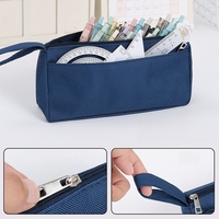 Couleur unie Triangle Grande Capacité Cas Papeterie Sac De Rangement Fournitures De Bureau Scolaire Fil Accessoires Sac De Rangement