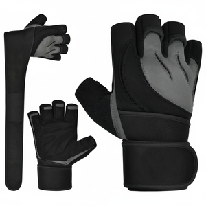 Gants de gymnastique en néoprène de haute qualité Logo personnalisé Long poignet de protection en cuir entraînement Fitness gants de dynamophilie sport - Product Image 1