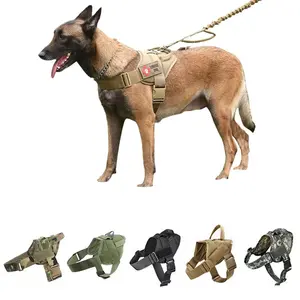 Pet Supplies Tactical Nylon Waterproof Dog Vest Training Chest Back Strap Reflective Dog Traction Harness