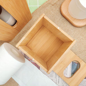 Boîte à mouchoirs et à serviettes en <span class=keywords><strong>papier</strong></span> carrée en bambou avec finition laquée, grande capacité, couvercle durable, pour la maison, le bureau, le bureau, la table, les meubles - Product Image 3
