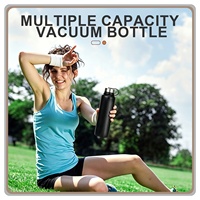 Bouteille Thermique en Acier Inoxydable 600ml à Double Paroi Isolée Sous Vide avec Couvercle à Vis Sécurisé et Boucle de Transport pour Fêtes, Voyages, Activités de Plein Air et Usage Quotidien