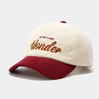 Chapeau à boucle personnalisé Chapeau de papa en velours côtelé Casquette de baseball bicolore pour femmes et hommes Chapeau de papa Logo brodé personnalisé