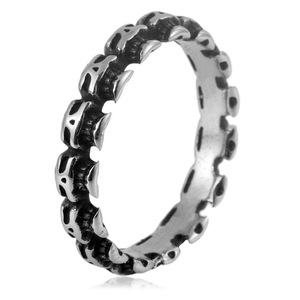 yunnique Skull <b>Ring</b> <b>Titanium</b> Steel Full Circle Geometric Unisex Fashion Jewelry Gift - Product Image 1