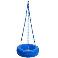 Balançoire pneumatique avec chaînes de 1,2 m - Balançoires d'extérieur robustes, chaîne en acier durable et pneu en caoutchouc pour aire de jeux de jardin pour enfants
