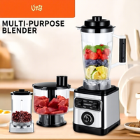 Blender Kapasitas Besar dengan Wadah Pencacah dan Cangkir Penggiling, Pengolah Makanan Stainless Steel untuk Keluarga dan Pesta