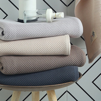 Toalla de Baño de Algodón con Tejido Waffle, Personalizable con Logotipo, Marca Tavelya, Súper Suave, Absorbente, Ligera y de Secado Rápido para el Hogar