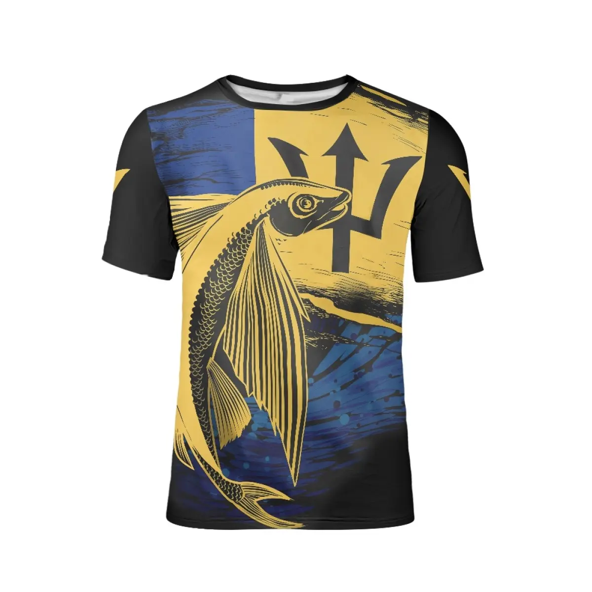 Bulk 3D benutzer definierte Grafik T-Shirts für Männer Barbados Karibik Land Flagge Tattoo Retro Unisex Gym T-Shirts Streetwear Atmungsaktive Tops