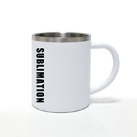 Mug à café avec poignée, en acier inoxydable 304 écologique, revêtement blanc pour sublimation, personnalisation du logo DIY, fourni par l'usine