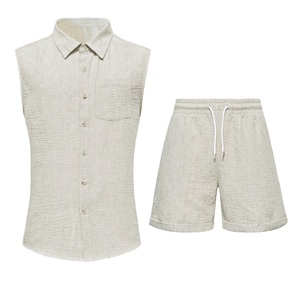 ชุดเซ็ตผู้ชายฤดูใบไม้ผลิ/ฤดูร้อน 2026 เสื้อแขนกุดระบายอากาศพร้อมกางเกงขาสั้นลำลอง - Product Image 1