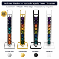 Support à capsules de café Cactus, 52 compartiments, double face, rotatif, en métal, organiseur de capsules de café, support de rangement pour capsules Nespresso, comptoir