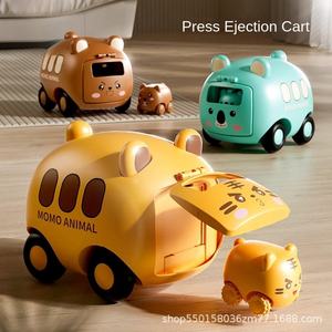 Zhiqu Unisex Push Toy Car per bambini nuovo disegno di cartone animato di espulsione di inerzia di un anno bambino di giro giocattolo di plastica azionato a batteria - Product Image 2
