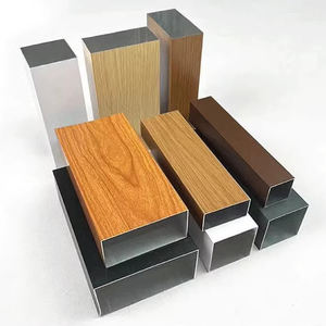 Современная огнеупорная алюминиевая потолочная решетчатая труба с деревянной отделкой квадратный алюминиевый профиль для офисных зданий 50*50*0,8 мм - Product Image 1