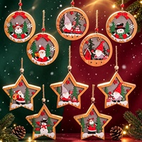 Rustikale 3D LED Weihnachtsdekoration Holz-Sternform Hängende Baumschmuck-Set Werbeartikel für Partys