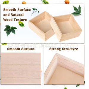 Solid wood storage box, multi-functional wooden plant pot storage box, <b>square</b> shape, modern and minimalist storage box for home - Product Image 2
