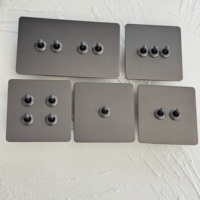 Interrupteur mural universel européen gris 146 double UK 13A 250V 1/2/3 GANG en acier inoxydable avec USB et variateur de lumière rétro