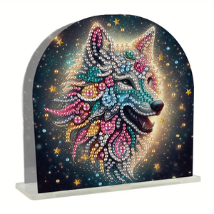 Home Decoration Creative <strong>Pattern</strong> DIY Crystal Diamond Embroidery <strong>Crafts</strong> New Wolf Cartoon Animal Abstract Style Printed Tissue Box - Product Image 1