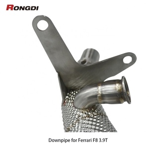 Tuyau d'échappement haute performance en acier inoxydable 304 pour Ferrari F8 3.9L 2019+ avec bouclier thermique - Product Image 5