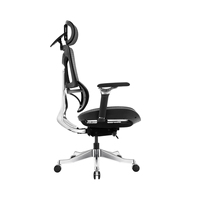 Chaise de bureau ergonomique moderne en maille nylon avec appui-tête 4D, accoudoirs 6D, soutien lombaire dynamique divisé et mécanisme d'inclinaison multifonctionnel